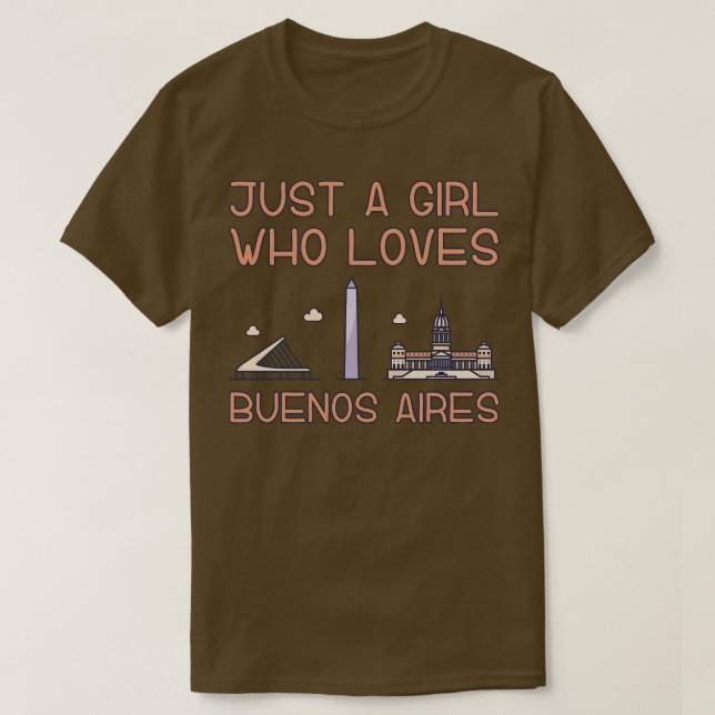 Bara en flicka som Kärlek Buenos Aires T Shirt (Design framsida)