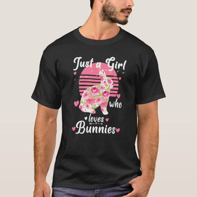 Bara en flicka som Kärlek Bunnies cute Women Rabbi T Shirt (Framsida)