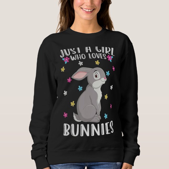 Bara en flicka som Kärlek Bunnies Funny Rabbit T Shirt (Framsida)