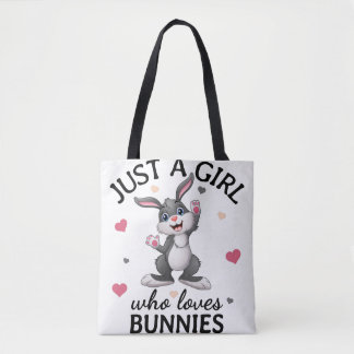 Bara en flicka som Kärlek bunnies Gift Tygkasse