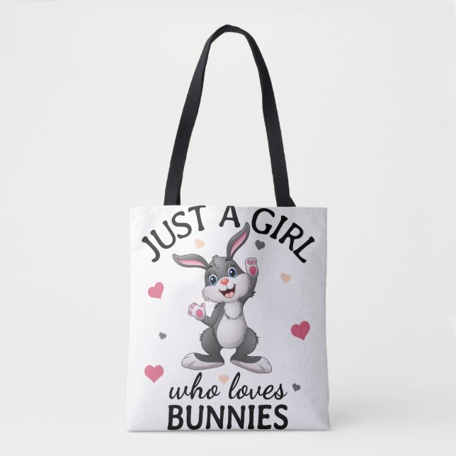 Bara en flicka som Kärlek bunnies Gift Tygkasse (Framsida)