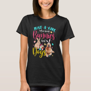 Bara en flicka som Kärlek Bunnies och Hundar Blomm T Shirt