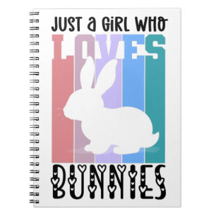 Bara en flicka som kärlek Bunnies Påskhare Cute Anteckningsbok