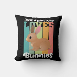 Bara en flicka som kärlek Bunnies Påskhare Cute Kudde