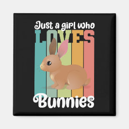 Bara en flicka som kärlek Bunnies Påskhare Cute Magnet