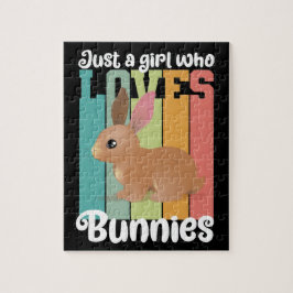 Bara en flicka som kärlek Bunnies Påskhare Cute Pussel