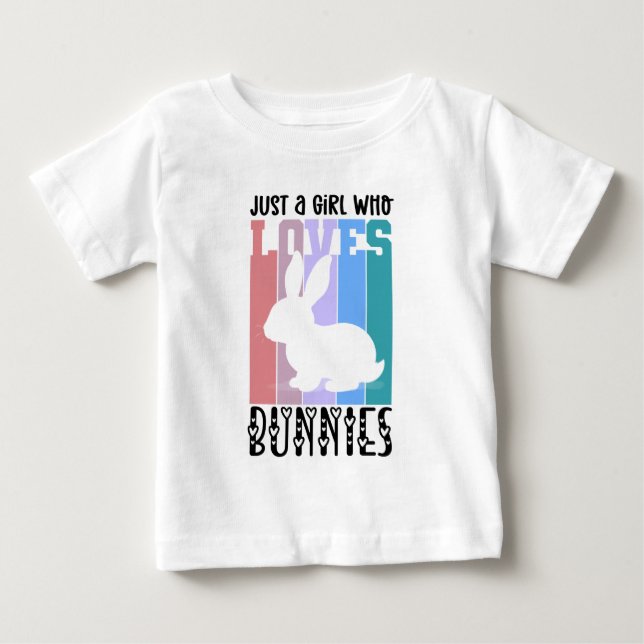 Bara en flicka som kärlek Bunnies Påskhare Cute T Shirt (Framsida)