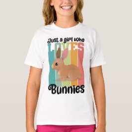 Bara en flicka som kärlek Bunnies Påskhare Cute T Shirt