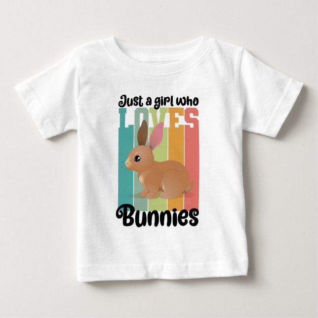Bara en flicka som kärlek Bunnies Påskhare Cute T Shirt (Framsida)