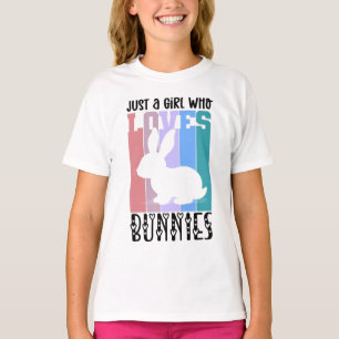 Bara en flicka som kärlek Bunnies Påskhare Cute T Shirt