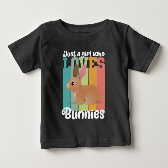 Bara en flicka som kärlek Bunnies Påskhare Cute T Shirt (Framsida)