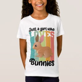 Bara en flicka som kärlek Bunnies Påskhare Cute T Shirt
