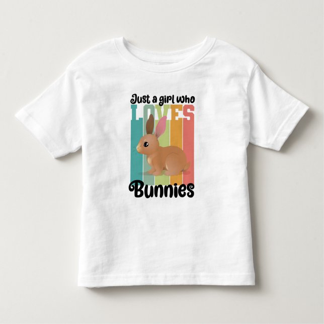 Bara en flicka som kärlek Bunnies Påskhare Cute T Shirt (Framsida)