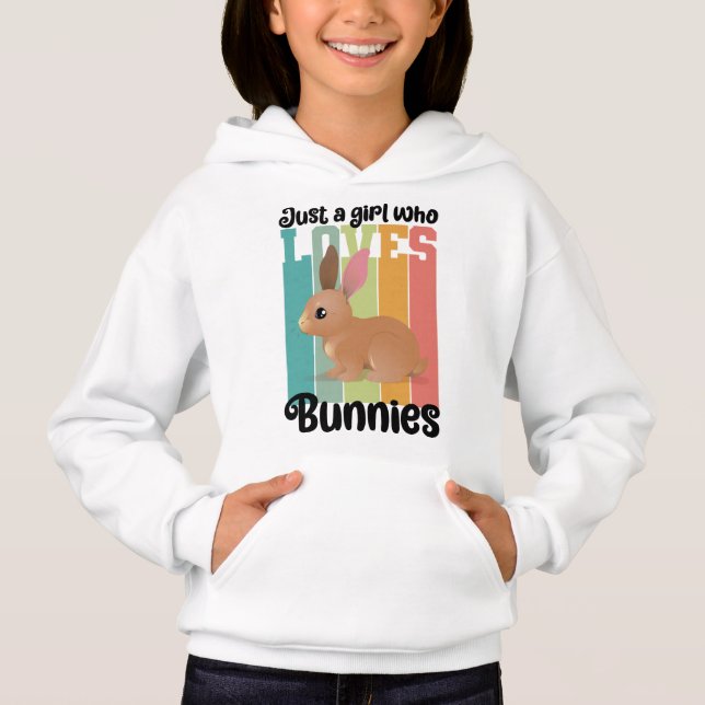 Bara en flicka som kärlek Bunnies Påskhare Cute T Shirt (Framsida)