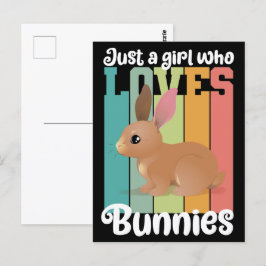 Bara en flicka som kärlek Bunnies Påskhare Cute Vykort