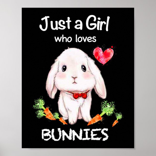 Bara en flicka som Kärlek Bunnies Rabbit Älskare Poster (Framsidan)