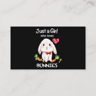Bara en flicka som Kärlek Bunnies Rabbit Älskare Visitkort