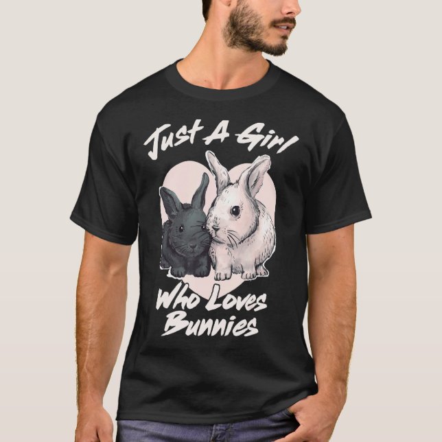 Bara en flicka som Kärlek Bunnies Rabbit Cute Påsk T Shirt (Framsida)