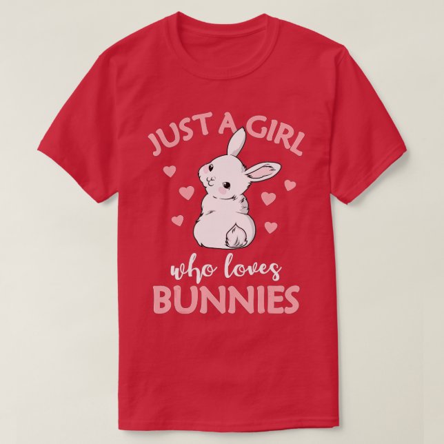 Bara en flicka som Kärlek Bunnies Rabbit Gift Idea T Shirt (Design framsida)