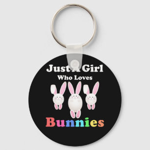 Bara en flicka som Kärlek Bunnies Rabbit Påsk Nyckelring