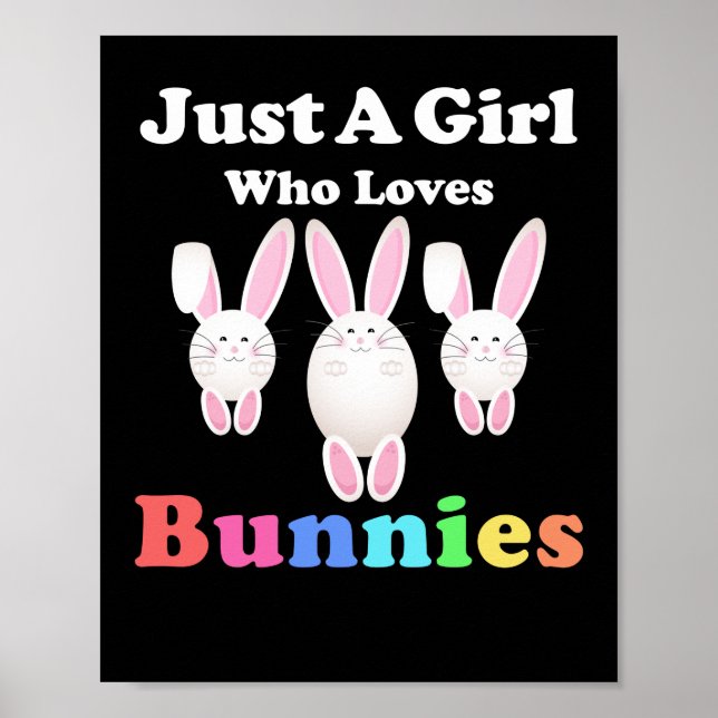 Bara en flicka som Kärlek Bunnies Rabbit Påsk Poster (Framsidan)