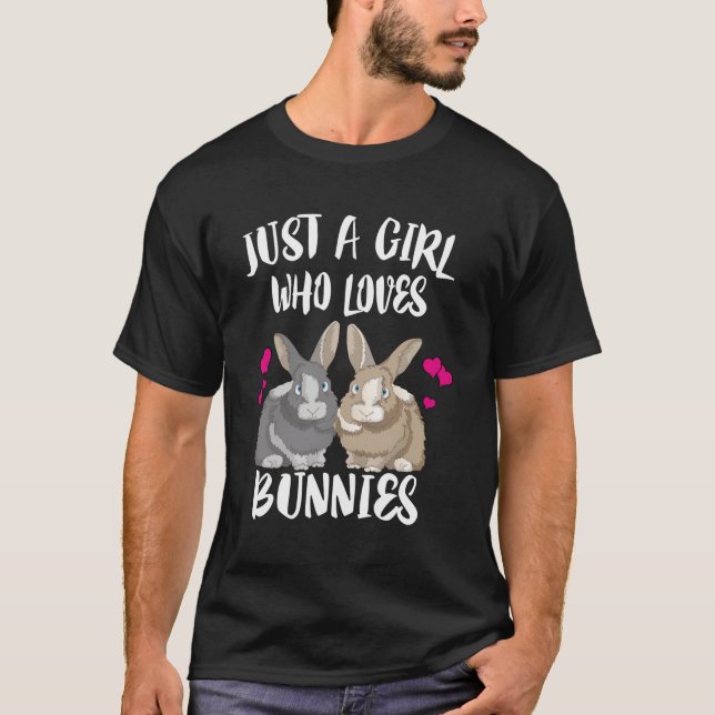 Bara en flicka som Kärlek Bunnies Rabbit T Shirt (Framsida)