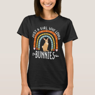 Bara en flicka som Kärlek Bunnies Rainbow Cute Bun T Shirt