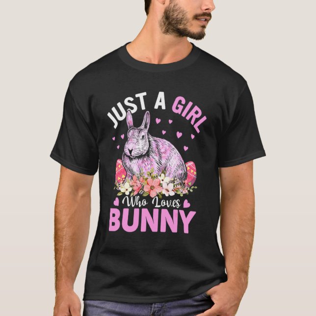 Bara en flicka som Kärlek Bunny Eggs Blommigt Flow T Shirt (Framsida)