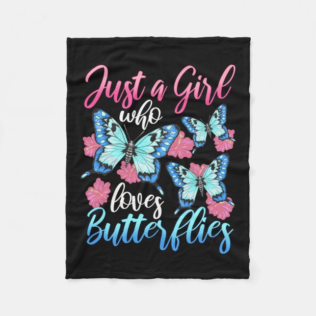 Bara en flicka som Kärlek Butterflies Fleecefilt (Framsidan)