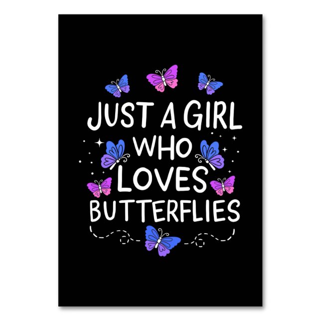Bara en flicka som Kärlek Butterfly Bordsnummer (Framsidan)