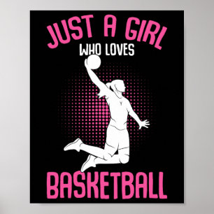 Bara en flicka som Kärlek Bysketbyll Kids Girls Poster