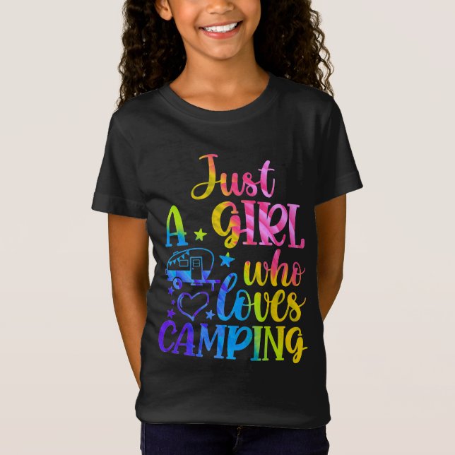 Bara en flicka som Kärlek Camping T Shirt (Framsida)