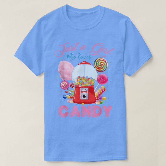 Bara en flicka som Kärlek Candy, Regnbågssötsaker  T Shirt (Design framsida)