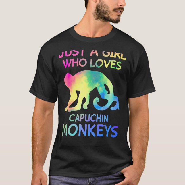 Bara en flicka som Kärlek Capuchin Monkey Funny Mo T Shirt (Framsida)