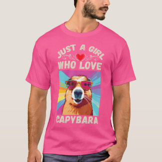Bara en flicka som Kärlek Capybara Cute och Funny T Shirt
