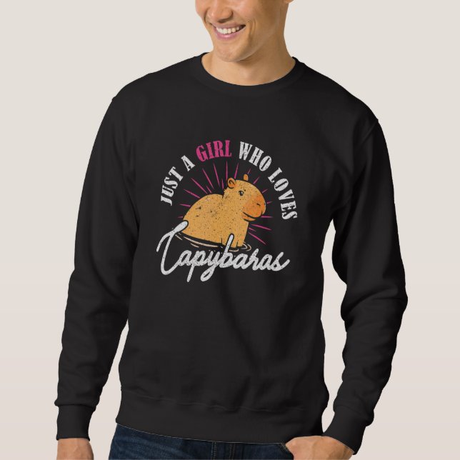 Bara en flicka som Kärlek Capybaras Cute Capybara  Lång Ärmad Tröja (Framsida)