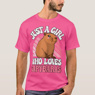 Bara en flicka som Kärlek Capybaras Cute Capybara T Shirt
