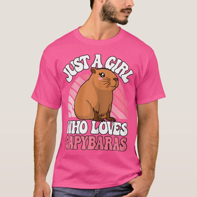 Bara en flicka som Kärlek Capybaras Cute Capybara  T Shirt (Framsida)