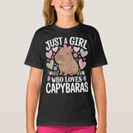 Bara en flicka som Kärlek Capybaras Cute Rodent Wo T Shirt