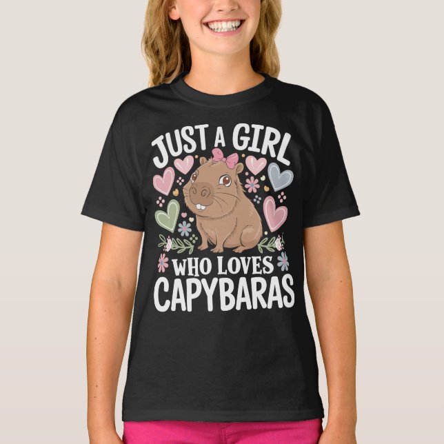 Bara en flicka som Kärlek Capybaras Cute Rodent Wo T Shirt (Framsida)