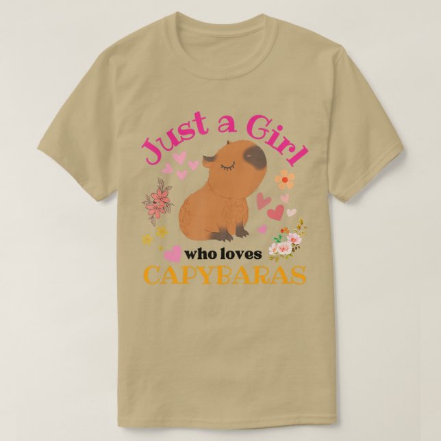 Bara en flicka som Kärlek Capybaras för flickor Ca T Shirt (Design framsida)