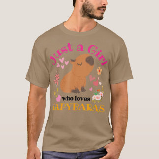 Bara en flicka som Kärlek Capybaras för flickor Ca T Shirt