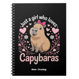 Bara en flicka som Kärlek Capybaras Funny Cute Gif Anteckningsbok