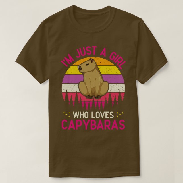 Bara en flicka som Kärlek Capybaras Funny Rodent C T Shirt (Design framsida)