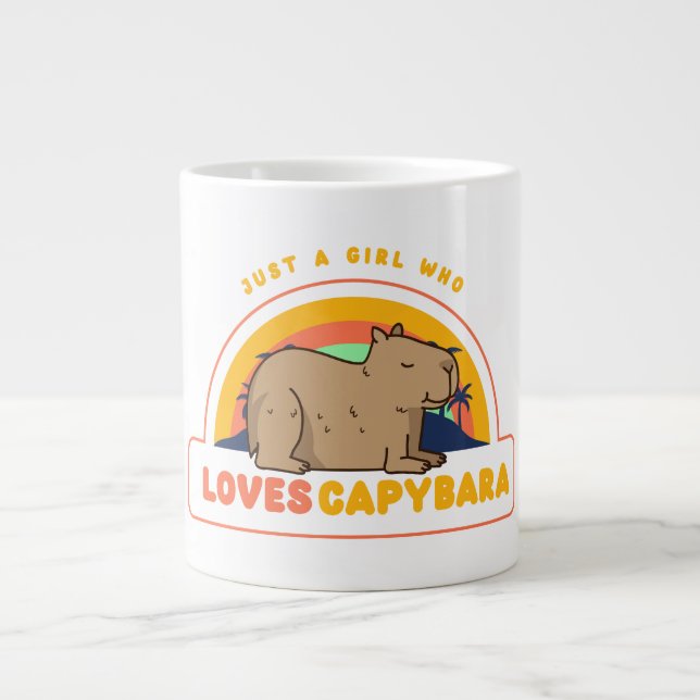 Bara en flicka som Kärlek Capybaras Jumbo Mugg (Framsidan)