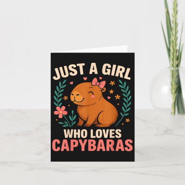 Bara en flicka som Kärlek Capybaras Kort (Framsida)