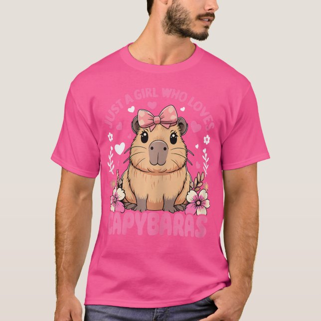 Bara en flicka som Kärlek Capybaras T Shirt (Framsida)