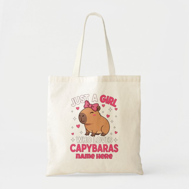 Bara en flicka som Kärlek Capybaras Tygkasse (Framsidan)
