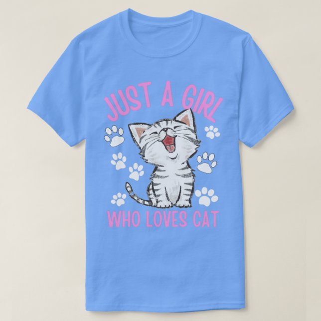 Bara en flicka som Kärlek Cat T Shirt (Design framsida)