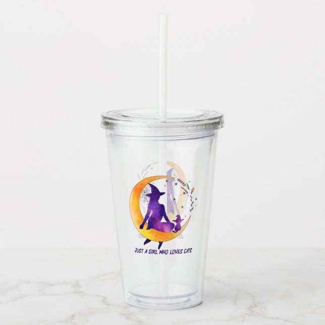 Bara en flicka som Kärlek Cat Take Away Mugg (Framsida)